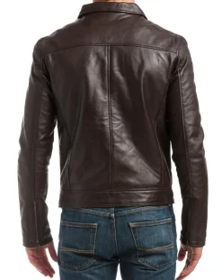 Veste en Cuir Carlo marron