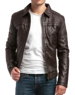 Veste en Cuir Carlo marron