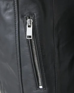 Veste en Cuir Caterina noire