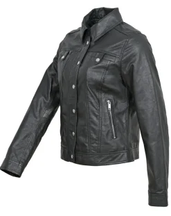 Veste en Cuir Catia noire