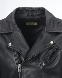 Veste en Cuir Caïus noire