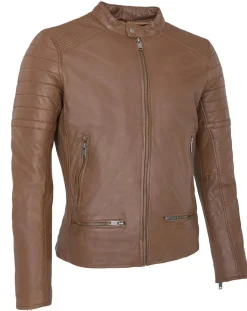 Veste en Cuir Charles cognac
