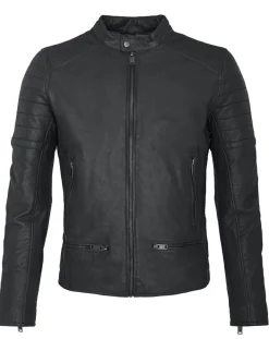 Veste en Cuir Charles noire