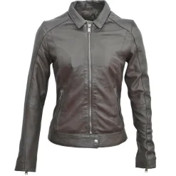 Veste en Cuir Chloris marron