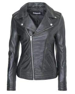 Veste en Cuir Ciara noire