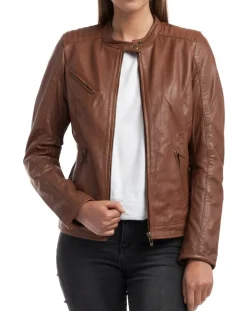 Veste en Cuir Cindy cognac