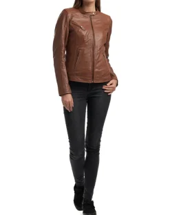 Veste en Cuir Cindy cognac