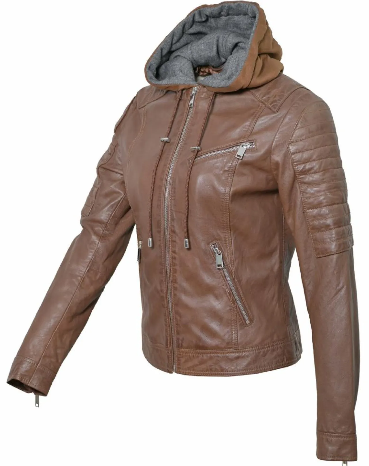 Veste en Cuir Coria cognac