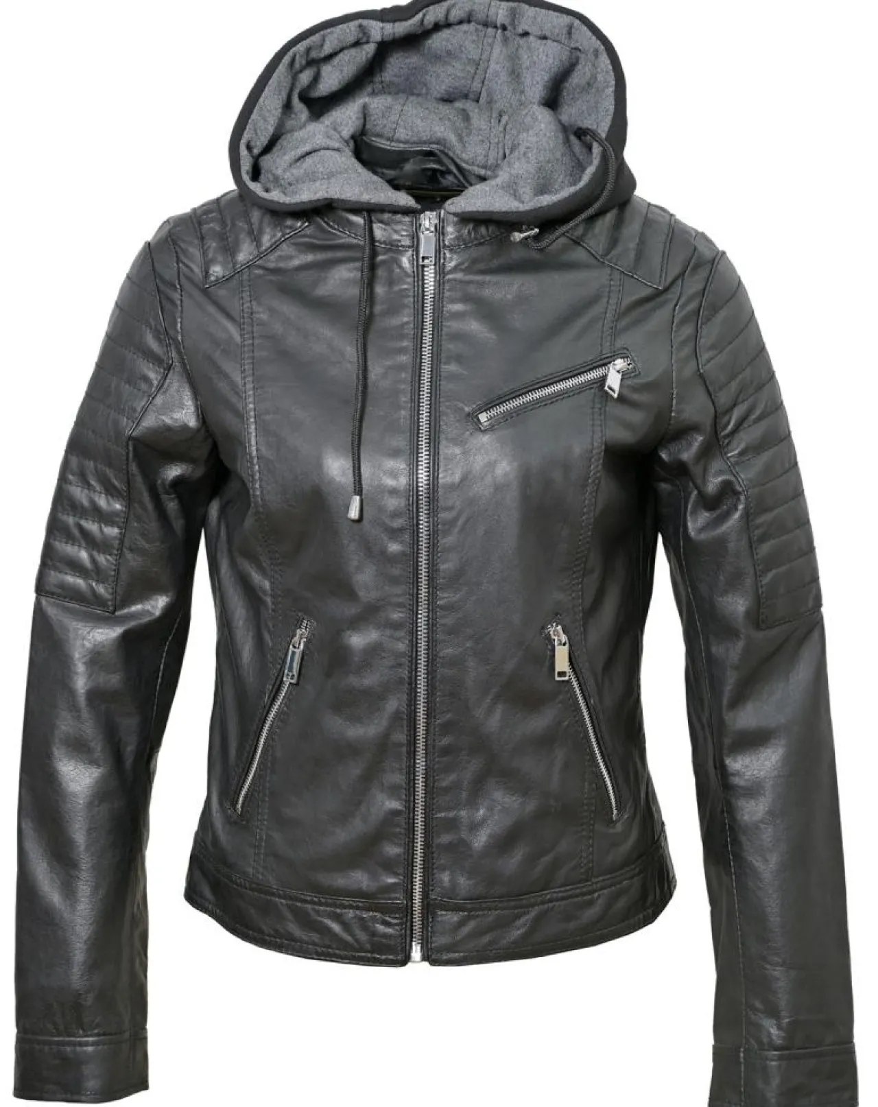 Veste en Cuir Coria noire