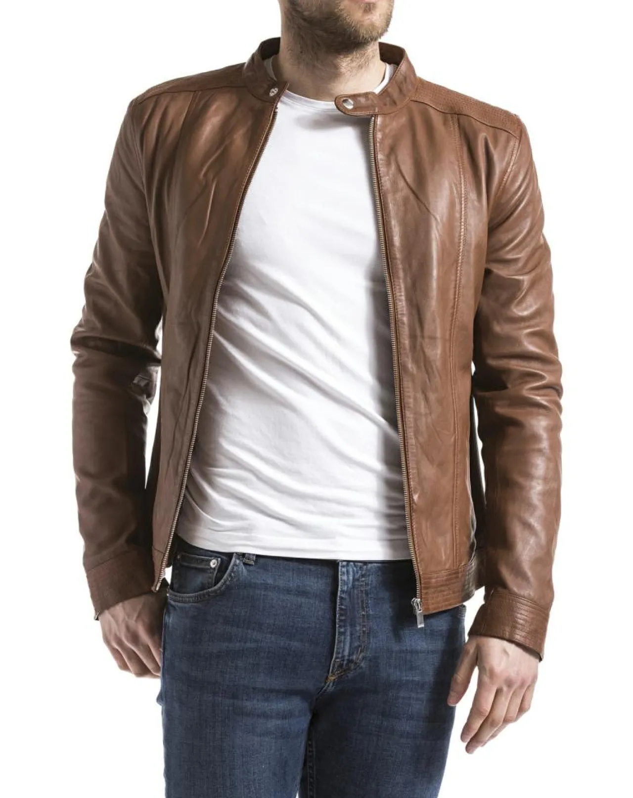 Veste en Cuir Corrib cognac