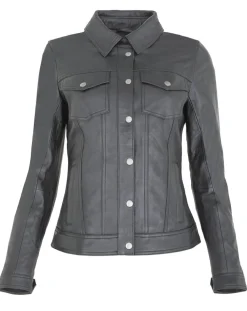 Veste en Cuir d'Agneau Christine noire