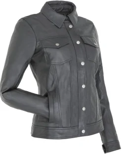 Veste en Cuir d'Agneau Christine noire
