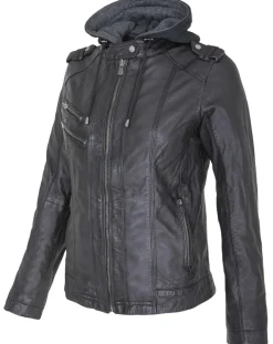 Veste en Cuir Djaya noire