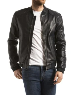 Veste en Cuir Douro marine