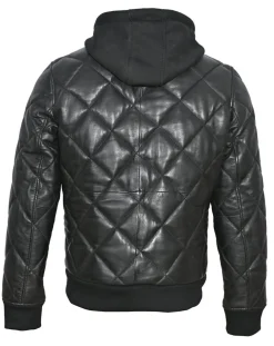 Veste en Cuir Down noir