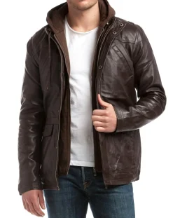 Veste en Cuir Elgon marron