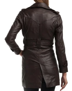 Veste en Cuir Elsa marron