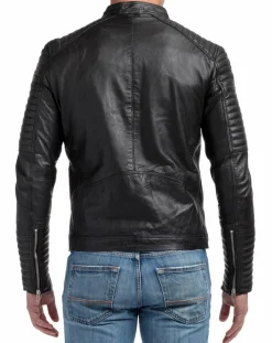 Veste en Cuir Emerino noire