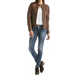 Veste en Cuir Euphrate cognac