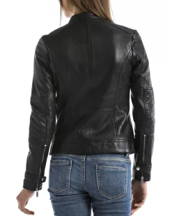Veste en Cuir Euphrate noire