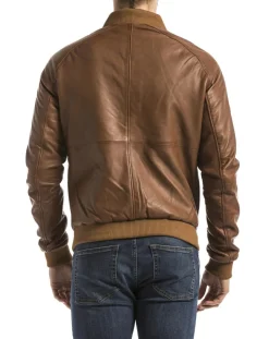 Veste en Cuir Eze cognac