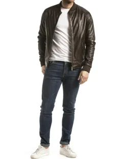 Veste en Cuir Eze marron