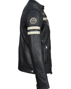 Veste en Cuir Harty noire