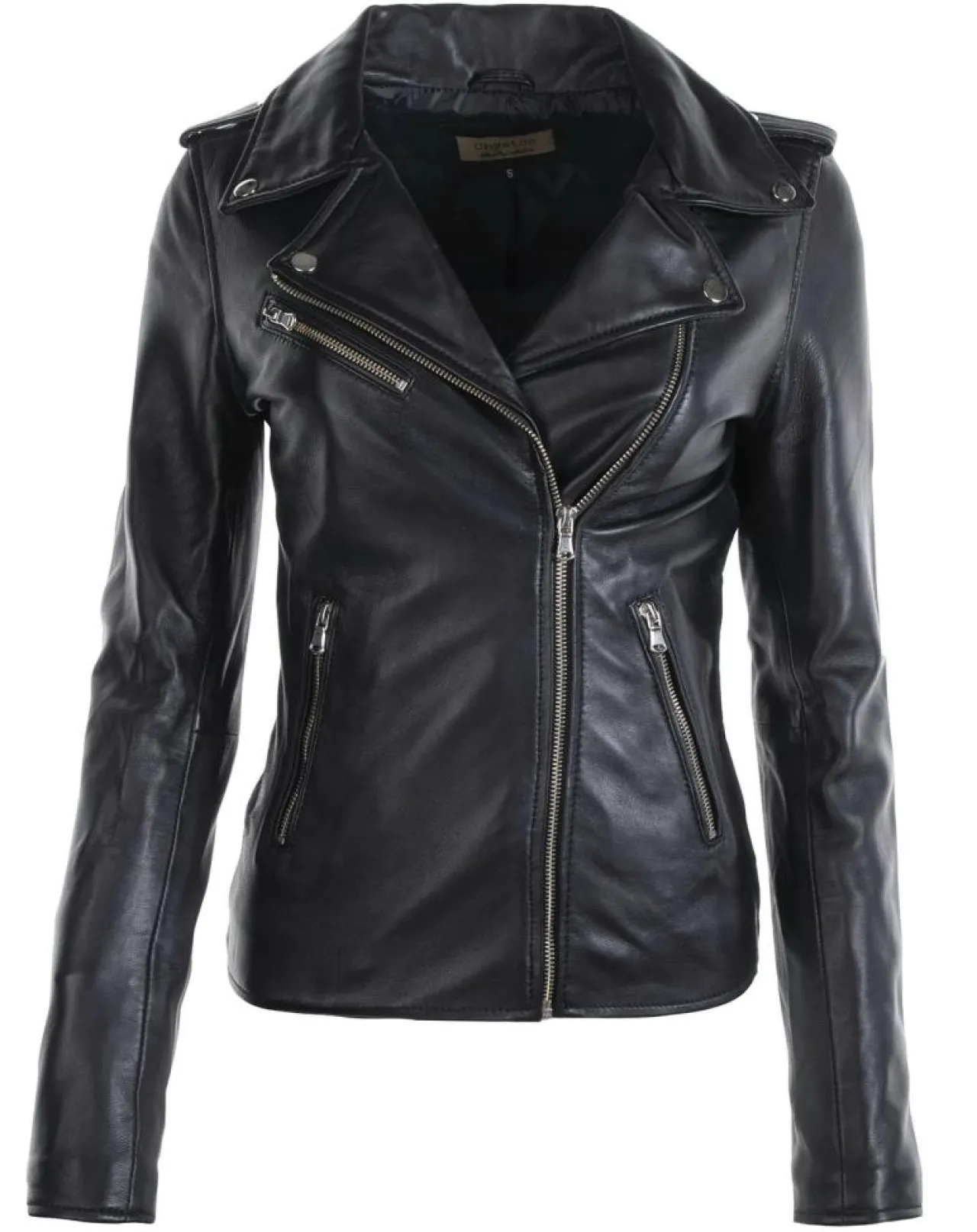 Veste en Cuir Hortence noire