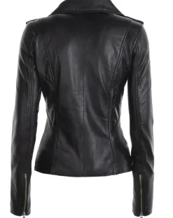 Veste en Cuir Hortence noire