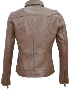 Veste en Cuir Isia cognac