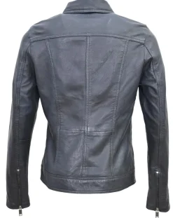 Veste en Cuir Isia marine