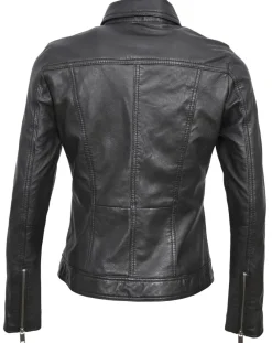 Veste en Cuir Isia noire