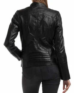 Veste en Cuir Ivette noire