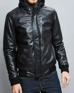 Veste en Cuir Jack noire