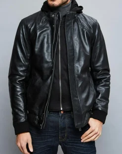 Veste en Cuir Jack noire