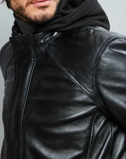 Veste en Cuir Jack noire