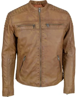 Veste en Cuir Jefferson cognac