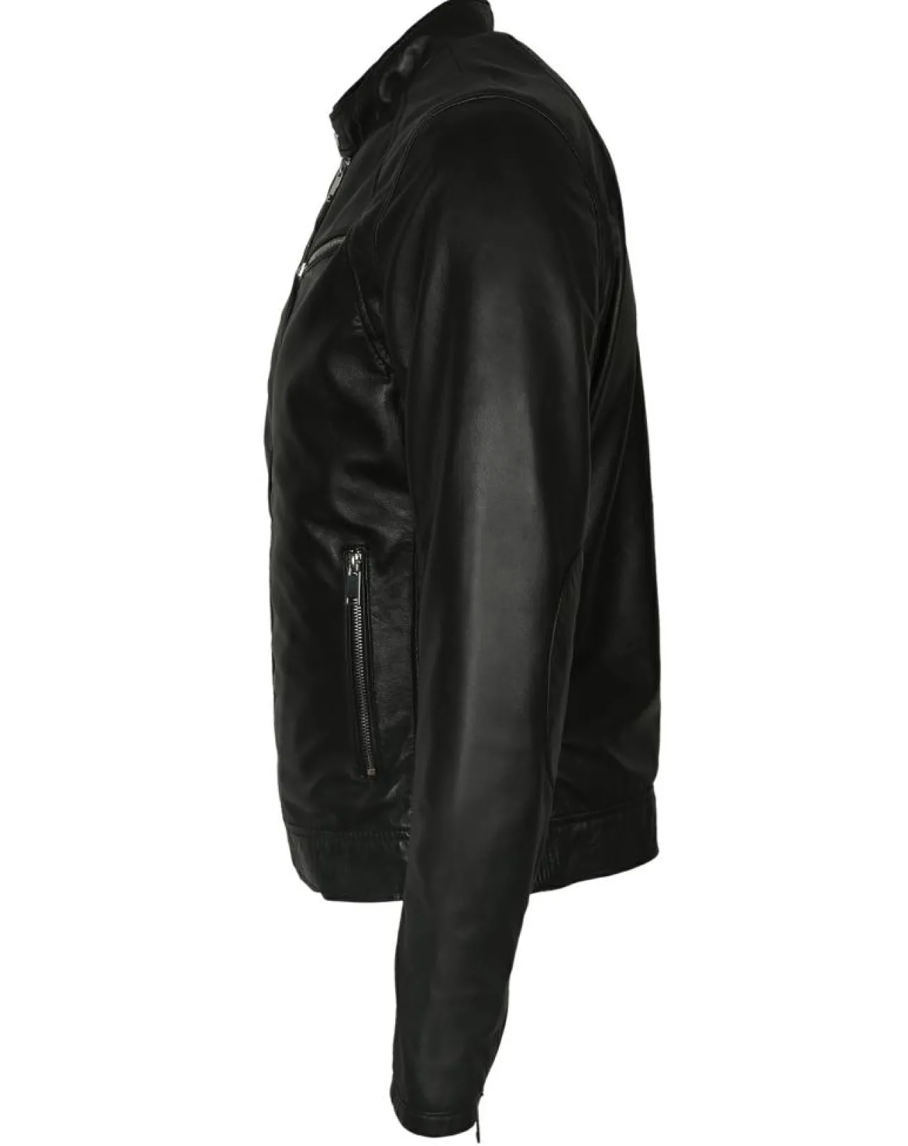 Veste en Cuir John noire