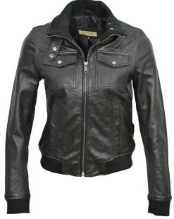 Veste en Cuir Kaia noire