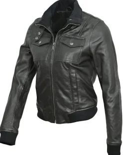 Veste en Cuir Kaia noire