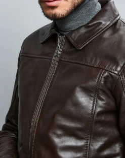 Veste en Cuir Karlton marron