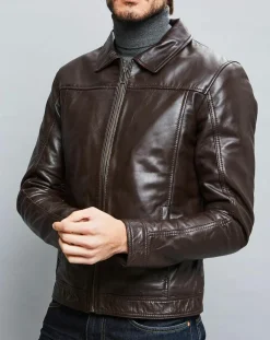 Veste en Cuir Karlton marron