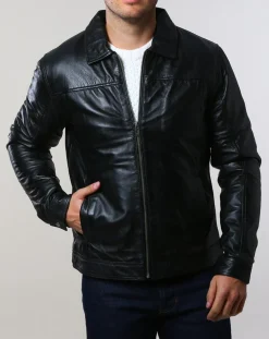 Veste en Cuir Karlton noire
