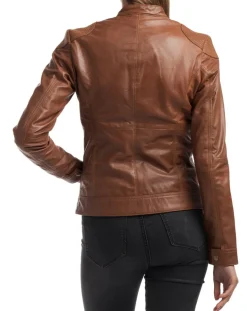 Veste en Cuir Katia cognac