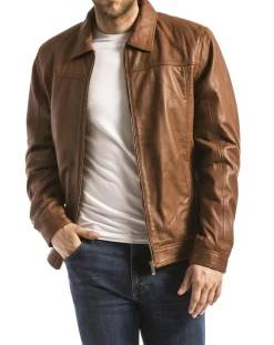 Veste en Cuir Koluton cognac