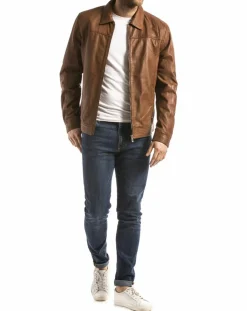 Veste en Cuir Koluton cognac