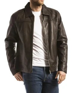 Veste en Cuir Koluton marron