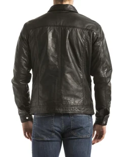 Veste en cuir Koluton noire