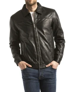 Veste en cuir Koluton noire