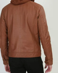 Veste en Cuir Leif cognac